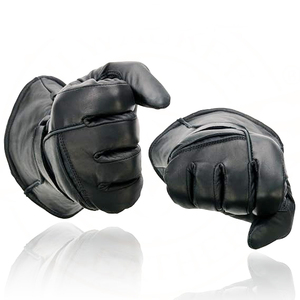 Gants de moto en cuir noir pour homme Samroz Sports avec textile et cuir - Product Image 4