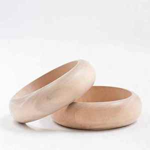 Brazaletes de madera Sheeshan con incrustaciones de latón, brazaletes de madera, joyería india de madera - Product Image 3