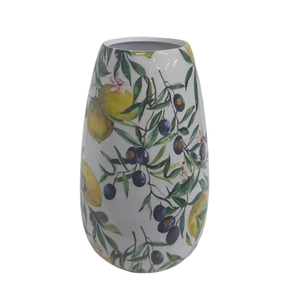 Jarrón de Flores de Tono Claro Premium con Acabado Esmaltado y Anillo, Decoración para Sala de Estar - Product Image 4