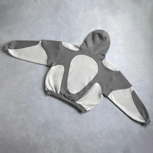Custom Premium Oversized Panel <b>Work</b> Hoodie Heavy Wight 100% Cotton <b>Fleece</b> Top Quality Knitted Pullover Hoodie For Unisex - Product Image 3