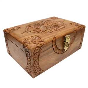 <b>Gold</b> Crystal Beaded Jewelry Box <b>Rectangular</b> Hinged Lid Storage Case Footed Keepsake Organizer <b>Mirrored</b> Base Metal Trinket Chest - Product Image 3