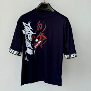 เสื้อยืดผู้ชายผ้าฝ้ายนุ่มสบายพิมพ์ลายตามสั่ง สไตล์สตรีทสะดุดตา เสื้อยืดผู้ชายพิมพ์ลายฟอกสี - Product Image 1