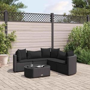 Ensemble de 5 canapés de patio noirs, ensembles de jardin élégants - Product Image 1