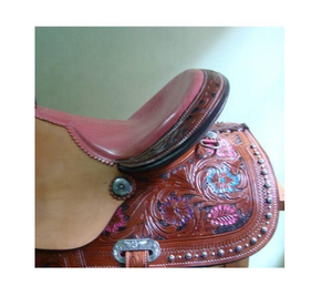 Juego de Silla de Montar Western DD de Cuero con Arco de Plástico, Diseño Clásico, Asiento de Cuero Suave y Cómodo para Uso Ecuestre - Product Image 2
