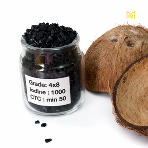 Carbón Activado Adsorbente de Cáscara de Coco 4x8 de Tamil Nadu, India, para Recuperación de Oro, Tratamiento de Aguas Industriales, Fase de Aire y Gas - Product Image 1