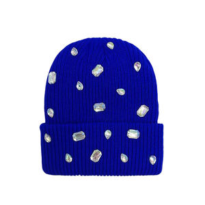 Gorro de Invierno Acrílico Acanalado con Pedrería para Hombre, Acabado Brillante, Logotipo Personalizado, Marca Privada, Colección OEM USA - Product Image 1