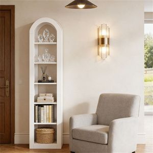 Libreria ad Arco Aperta Robusta e Naturale, Espositore per Libri - Product Image 2