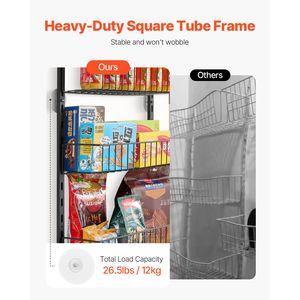 Organizzatore da Appendere Sopra la Porta a 8 Livelli in Acciaio Resistente, Portaspezie Regolabile da Parete con 8 Ripiani - Product Image 4