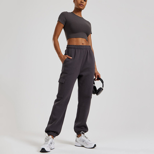 Latest Design Custom Logo Women's Comfortable Cargo Joggers Terry Fleece Women's Soft Touch Sweatpants Women's Pants & Trousers - Product Image 3