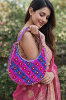 Sac à bandoulière en perles fait main pour femmes |   Sac à main de soirée à motif floral de créateur |   Pochette de soirée et de mariage colorée