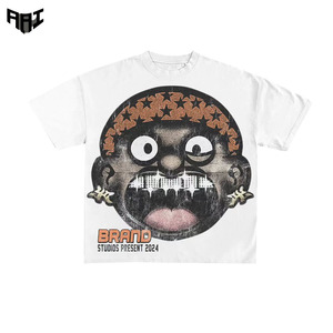 Camisetas personalizadas OEM ODM de color sólido con estampado DTG para hombre, manga corta, cuello redondo, estilo urbano, tela gruesa, informal, 100% algodón. - Product Image 1