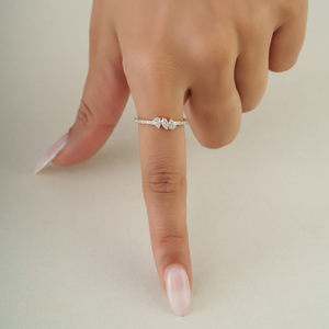 Superbe bague empilable minimaliste en or jaune K14 avec diamant véritable de 0,42 ct, prix de gros usine, bijoux légers de haute qualité - Product Image 4