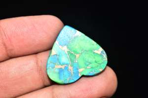 Premium Grade <b>Peacock</b> Dahlia Turquoise Cabochon <b>Peacock</b> Dahlia Mohave Turquoise - Product Image 6