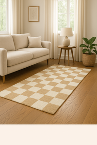 Tapis personnalisé blanc et doré en PET, antidérapant, à poils longs, pour intérieurs modernes et minimalistes, pique-nique, maison - Product Image 2