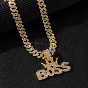 จี้เพชรโมอิสซาไนต์ทรงตัวอักษร BOSS สุดพิเศษ ทำจากเงินแท้ 925 สร้อยคอหรูหราสไตล์ฮิปฮอป ของขวัญสำหรับผู้ชายและผู้หญิง - Product Image 1
