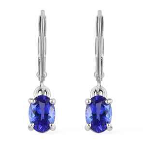Pendientes de Tanzanita en Plata de Ley, Corte Marquesa, Solitario Dorado, Gema Azul Violeta, Piedra de Nacimiento de Diciembre, Regalo para Fiesta - Product Image 1