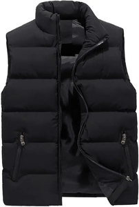 Chaleco acolchado de plumón para hombre, sin mangas, para invierno, para exteriores, en stock, con logo personalizado, chaleco acolchado. - Product Image 4