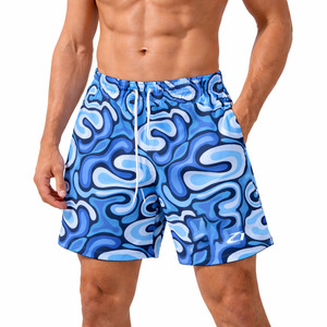 Pantalones Cortos con Estampado de Ondas Abstractas para Hombre, Ligeros, de Verano, con Cordón en la Cintura, Estilo Casual de Playa, Servicio OEM - Product Image 1