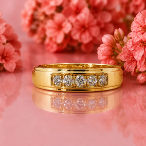 Bague classique en or jaune plaqué rhodium avec diamant rond cultivé en laboratoire en or 10K 14K 18K ou en argent 925 935 – Cadeau - Product Image 1