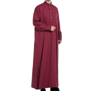 Túnica Blanca Thobe Thawb Qatar Dubai para Hombre con Costuras Elegantes, Ropa Musulmana Islámica, Thobe Jubba Kaftan Abaya para Hombre - Product Image 1