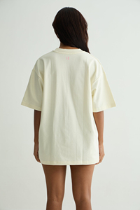 Camiseta Oversize al por Mayor con Estampado de Texto Rosa Desgastado, Top Casual Unisex Estilo Urbano - Product Image 3