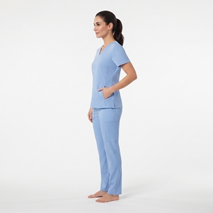 Tenue médicale pour femmes, col en V, haut et pantalon courts, deux pièces, pour infirmières et personnel hospitalier - Product Image 4