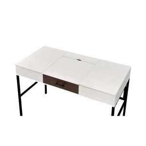 Scrivania Verster con Finitura Naturale e Nera, Porta USB, Moderna Postazione per Computer - Product Image 5