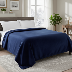 Manta Raschel Azul Marino Sólido de Lujo de 3 KG, Suave y Cálida para Invierno, para Uso en el Hogar o Hotel, Hecha de Poliéster - Product Image 3