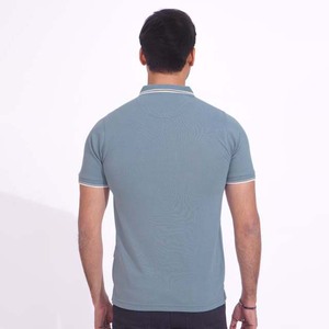 เสื้อโปโลแขนสั้นสีพื้นสำหรับผู้ชาย ผ้าถักลำลอง 100% ผ้าฝ้าย ใส่สบายในฤดูร้อน - Product Image 2