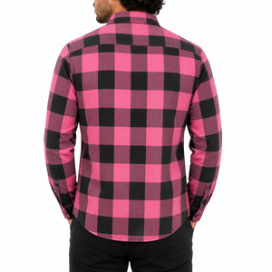 Men's Solid Flannel Knitted Embroidered Breathable 100% Cotton Plus Size Summer Casual Long-sleeved Shirts OEM Service Adults - Product Image 2