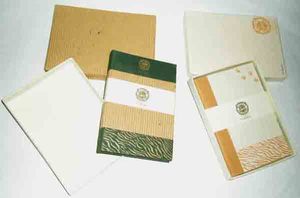 สมุดโน้ตปกทำมือจากกระดาษฝ้ายรีไซเคิลสไตล์วินเทจ พิมพ์ลายอักษรบาฮี-คัตตาโบราณ - Product Image 2