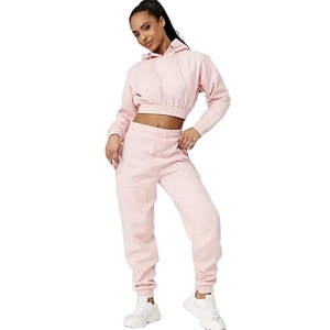 Conjunto de chándal y sudadera con capucha y pantalones de chándal apilados con logotipo personalizado, conjunto de chándal para mujer, conjunto de 2 piezas para mujer, primavera 2025 - Product Image 4