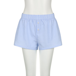 Shorts en jean déchirés vintage en coton délavé à taille haute avec poche arrière élastique, personnalisés OEM pour femmes - Product Image 2