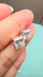 2ct Each Princess Cut Lab Diamond <b>Studs</b> | 14K Gold Solitaire Earrings | Luxury Everyday Jewelry - Product Image 4