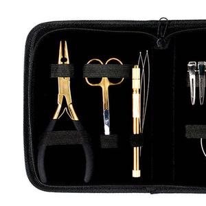 Kit de herramientas comerciales para extensiones de cabello Big Gold con alicates de instalación Microlink, aplicador de gancho, agujas de coser y mini tijeras - Product Image 3