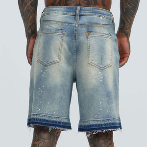 Summer New Men Fashion <b>Stretch</b> Causal Short Denim Shorts Blue Black Denim Shorts High Streetwear Fashionwear Men Denim Shorts - Product Image 4