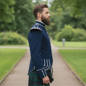 เสื้อแจ็คเก็ตแบบดั้งเดิมสำหรับผู้ชาย สไตล์สก็อต สำหรับนักดนตรีแบ็กพิเพอร์ ชุดพิธีกรรม เสื้อคลุมทำมือ - Product Image 3