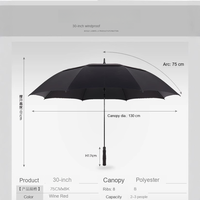 Parapluie automatique à double auvent ventilé avec logo personnalisé en fibre de verre pour le golf, cadeaux d'entreprise, concessionnaires automobiles