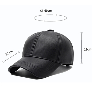 Vintage Sporty Waterproof Canvas Breathable Leather <b>Baseball</b> <b>Caps</b> 6-Panel Adjustable Solid Custom Color Unisex Adult Cycling - Product Image 5
