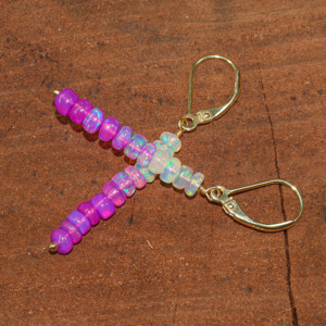 Pendientes colgantes lineales con cuentas, ligeros, con cadena larga y cuentas - Product Image 6
