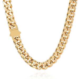 Collier chaîne cubaine plaqué or 925, bijoux de luxe tendance, chaînes fines pour hommes, pour mariages, fêtes, cadeaux - Product Image 2