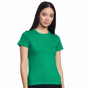 T-shirts en coton vert pour femmes, tendance, à séchage rapide, manches courtes, col rond, écologiques, fabriqués au Pakistan - Product Image 3