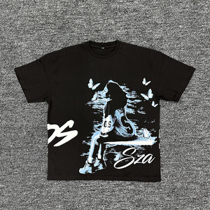 T-shirt en coton tricoté graphique « Money Is the Power » style vintage 2026 pour homme, coupe courte, manches courtes, confortable, service OEM en gros - Product Image 3