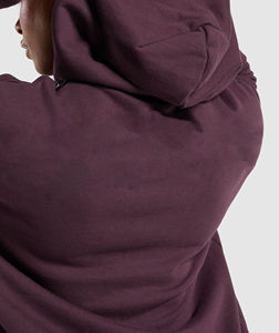 Sweat à capuche zippé pour femme, couleur prune, coupe classique, en molleton de coton, couleur unie, avec poches, tendance, haute qualité, pour l'automne - Product Image 5