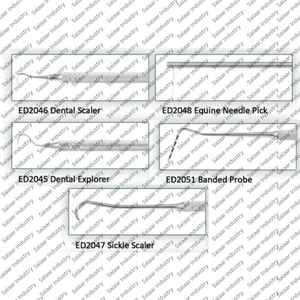 Juego de Instrumentos Periodontales Completos para Odontología Equina, Kit Manual Reutilizable de Acero, Herramientas Veterinarias para Caballos - Product Image 2