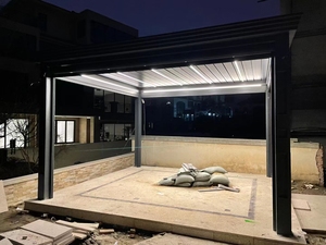 Pérgola <span class=keywords><strong>de</strong></span> aluminio motorizada resistente y duradera con techo ajustable protección contra la intemperie pérgola gazebo al aire libre - Product Image 4