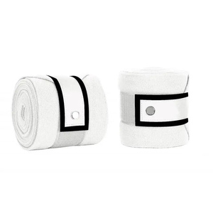 Vendas blancas de algodón para patas de caballo con cierre de velcro para entrenamiento y uso en establos. Vendas para patas de caballo para entrenamiento. - Product Image 1