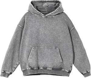 Sudadera con Capucha Extra Grande para Hombre, 100% Algodón, Felpa, Secado Rápido, Color Sólido, Informal, para Invierno, Corte Regular, Manga Larga, con Bolsillo - Product Image 3