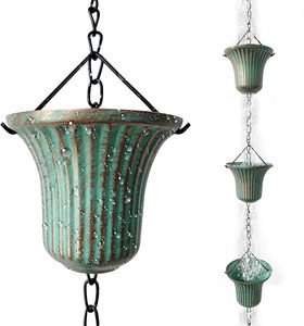 Chaîne de pluie décorative en fer forgé tendance pour balcon, drainage de l'eau de pluie et aménagement extérieur moderne - Product Image 4