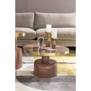 Style Revolution Modern Round Coffee <b>Table</b> With Tempered Glass <b>Top</b> And <b>Resin</b> Base 57 Cm Diameter Living Room Furniture - Product Image 3